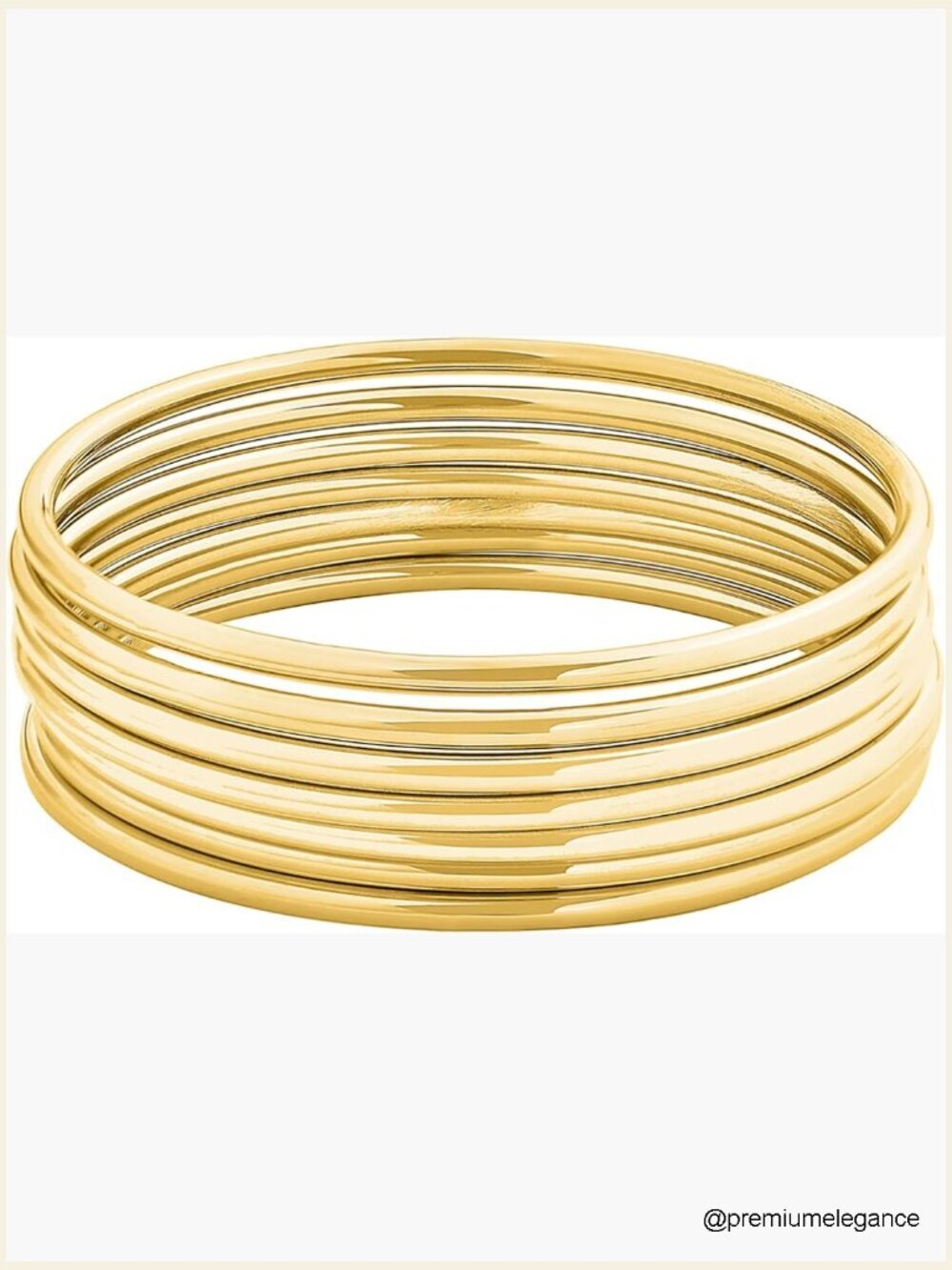 Set of 7 Thin Round Bangle Bracelets for Women, 316L Stainless Steel